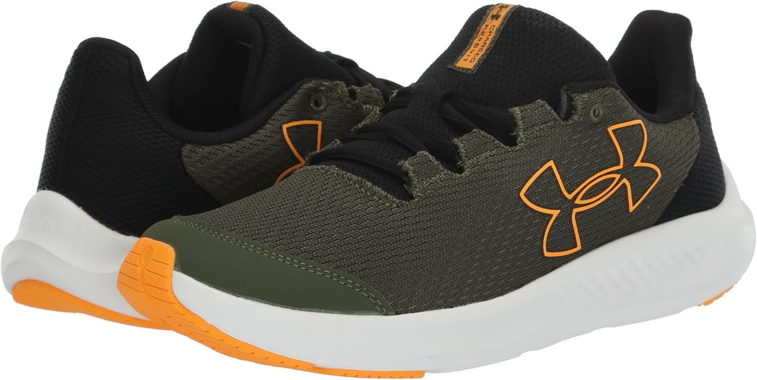 imageUnder Armour Kids Grade School Charged Pursuit 3 Running Shoe303 Marine Od GreenBlackFormula Orange
