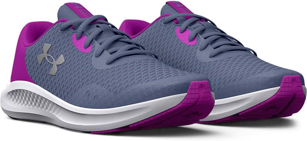 imageUnder Armour Kids Grade School Charged Pursuit 3 Running Shoe501 Aurora PurpleStrobeMetallic Silver