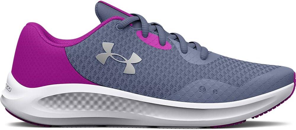 imageUnder Armour Kids Grade School Charged Pursuit 3 Running Shoe501 Aurora PurpleStrobeMetallic Silver