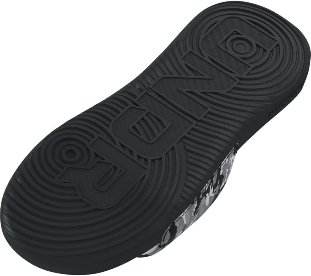 imageUnder Armour UnisexChild Ansa Graphic Slide Sandal010 BlackMod GrayTahoe Gold
