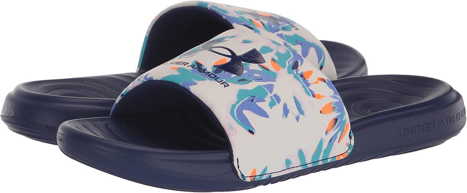 imageUnder Armour UnisexChild Ansa Graphic Slide Sandal105 WhiteSonar BlueSonar Blue