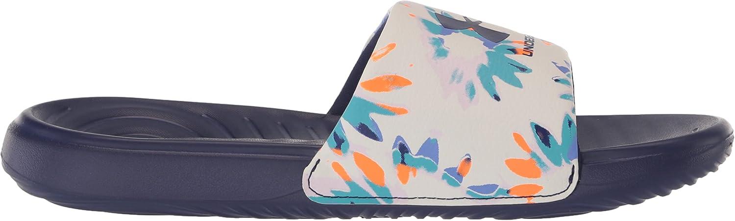 imageUnder Armour UnisexChild Ansa Graphic Slide Sandal105 WhiteSonar BlueSonar Blue