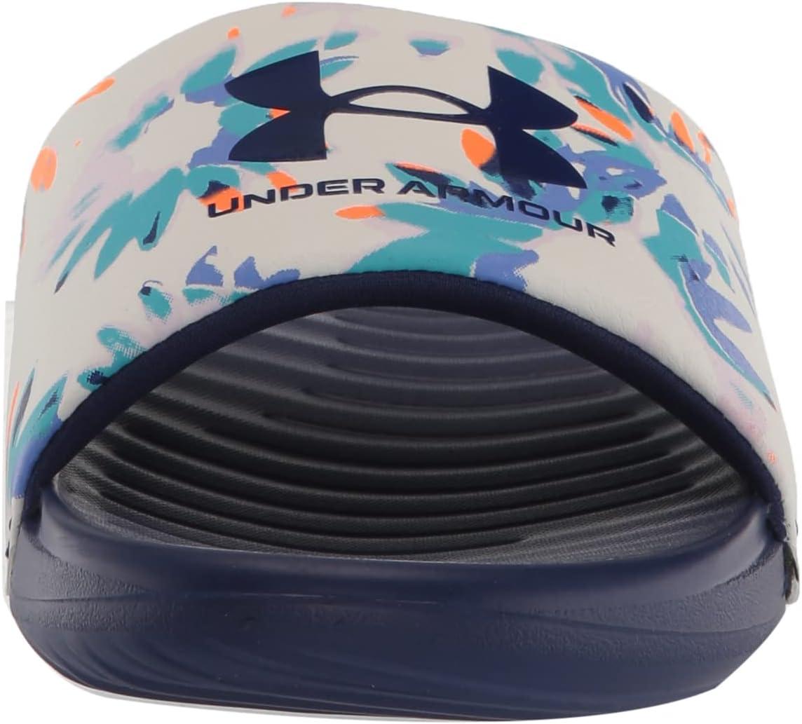 imageUnder Armour UnisexChild Ansa Graphic Slide Sandal105 WhiteSonar BlueSonar Blue