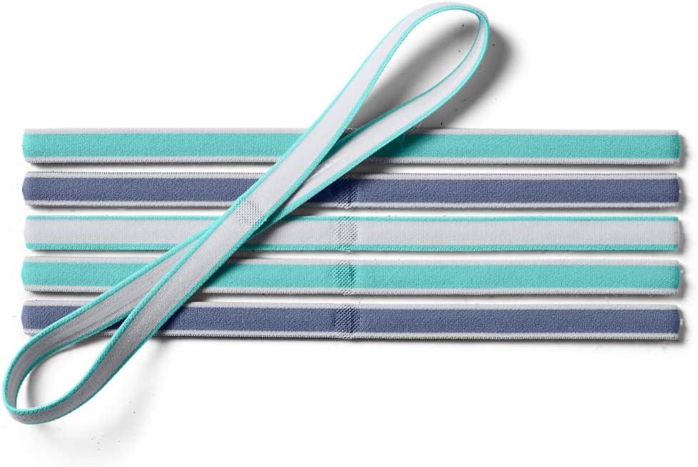 imageUnder Armour Womens Mini Athletic Headbands 6PackRadial Turquoise 482 Halo Gray