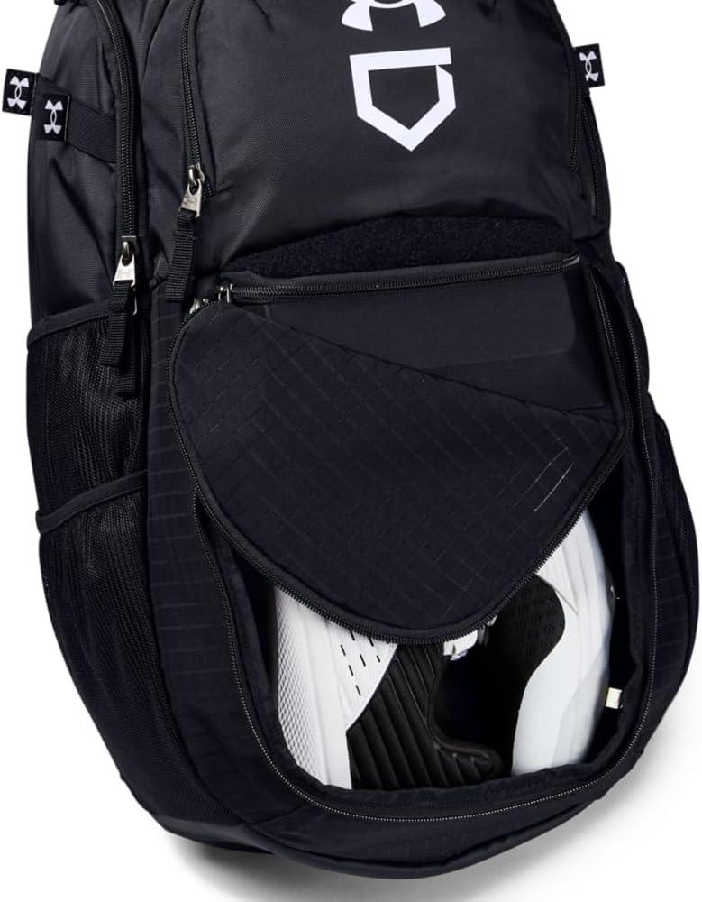 imageUnder Armour mens Yard Baseball Backpack  Black 001White  One SizeBlack 001White