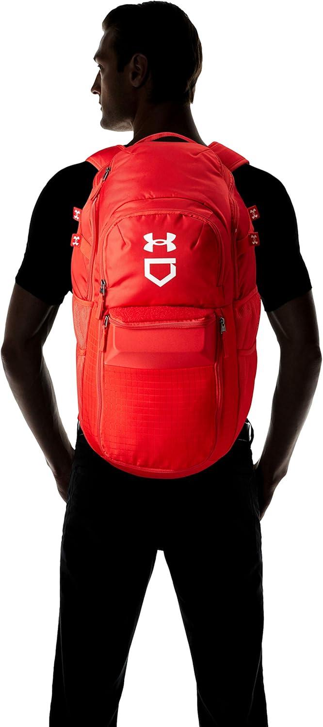 imageUnder Armour mens Yard Baseball Backpack  Black 001White  One SizeRed 600White