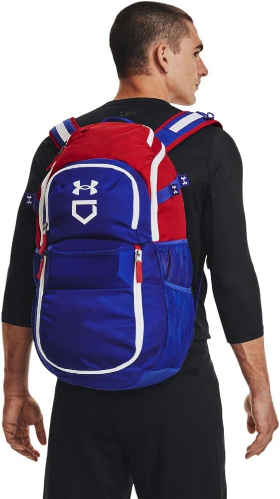 imageUnder Armour mens Yard Baseball Backpack  Black 001White  One SizeRed 601White