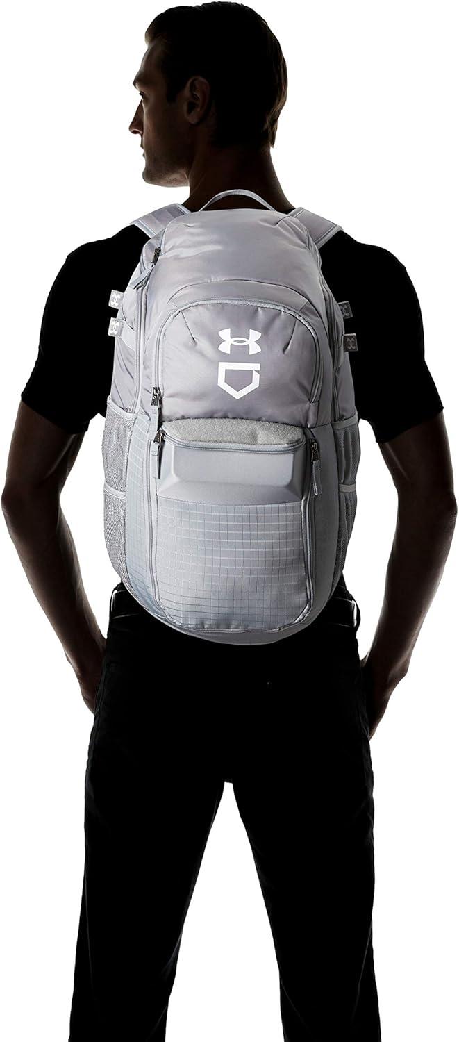 imageUnder Armour mens Yard Baseball Backpack  Black 001White  One SizeSteel 035White