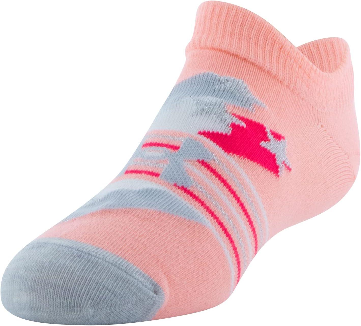 imageUnder Armour unisexchild Essential 20 Lightweight No Show Socks 6pairsSocksPink SandsWhiteHalo Gray