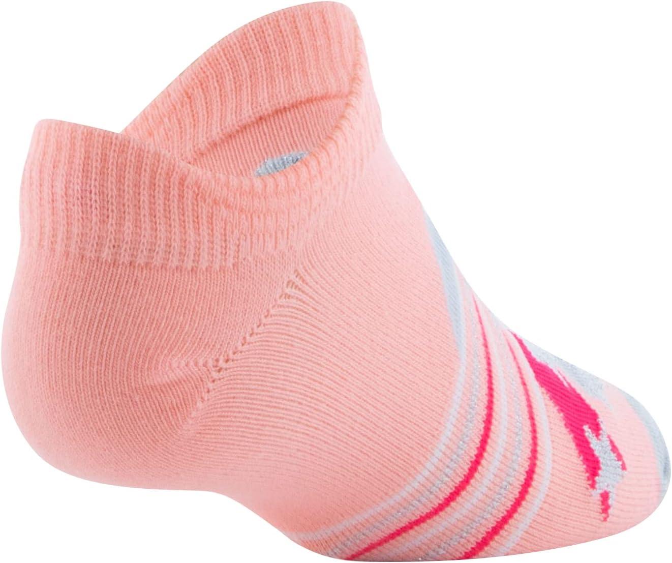 imageUnder Armour unisexchild Essential 20 Lightweight No Show Socks 6pairsSocksPink SandsWhiteHalo Gray