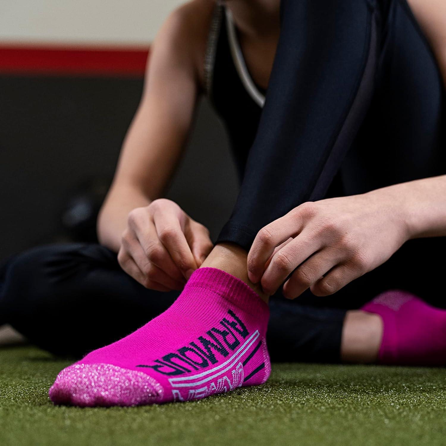 imageUnder Armour unisexchild Essential 20 Lightweight No Show Socks 6pairsSocksRebel Pink Assorted