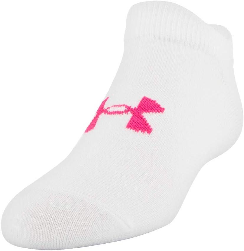 imageUnder Armour unisexchild Essential 20 Lightweight No Show Socks 6pairsSocksWhite Penta Pink Assorted