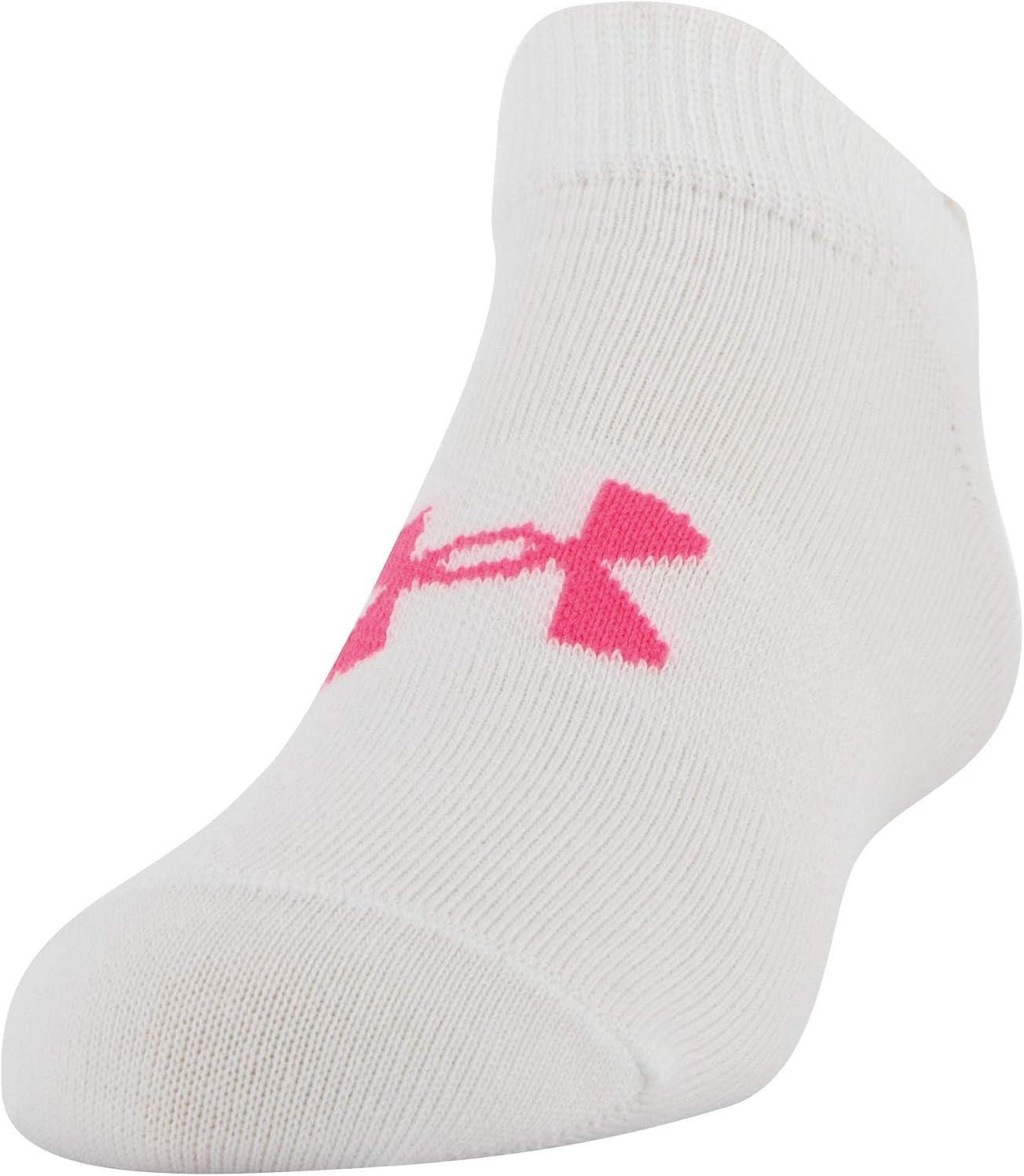 imageUnder Armour unisexchild Essential 20 Lightweight No Show Socks 6pairsSocksWhiteCerise Assorted