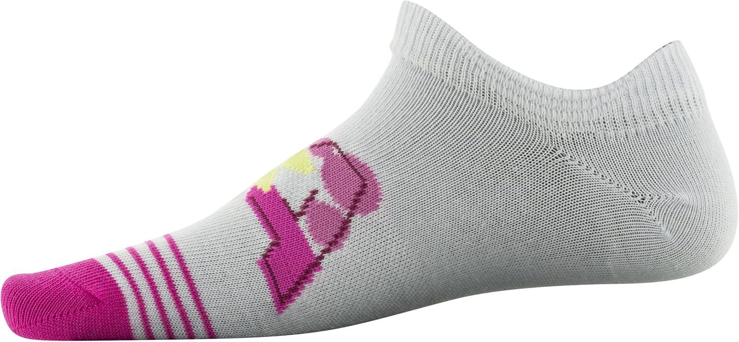 imageUnder Armour unisexchild Essential 20 Lightweight No Show Socks 6pairsSocksWhiteRebel Pink Assorted