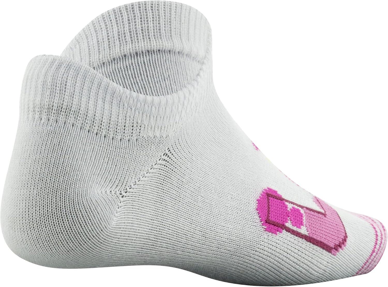 imageUnder Armour unisexchild Essential 20 Lightweight No Show Socks 6pairsSocksWhiteRebel Pink Assorted