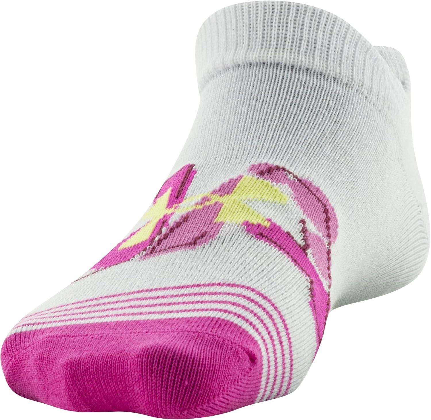 imageUnder Armour unisexchild Essential 20 Lightweight No Show Socks 6pairsSocksWhiteRebel Pink Assorted