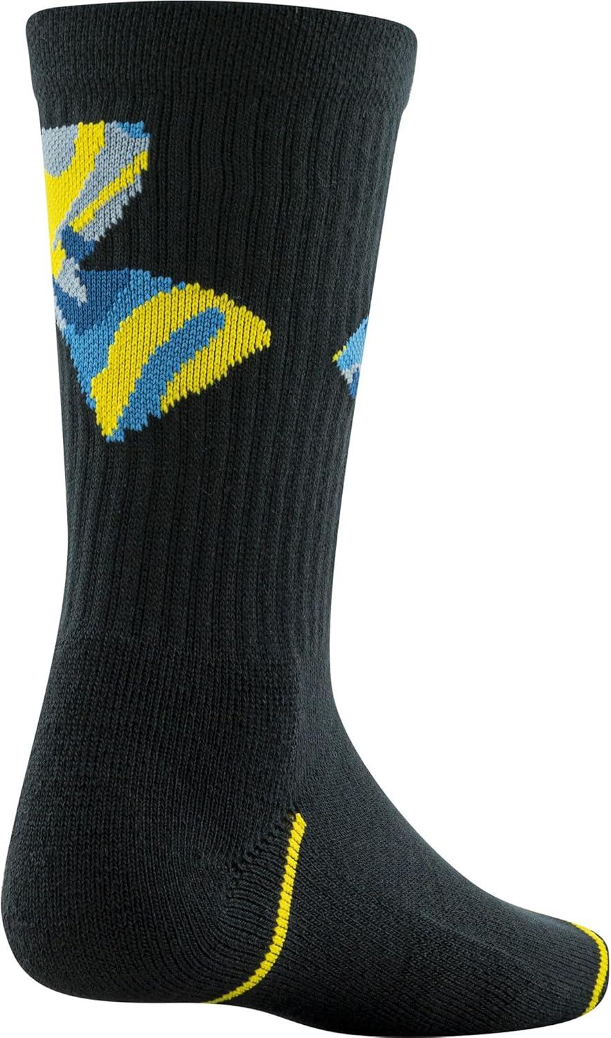 imageUnder Armour unisexchild Phenom Crew Socks 3pairsBlack Blue Assorted