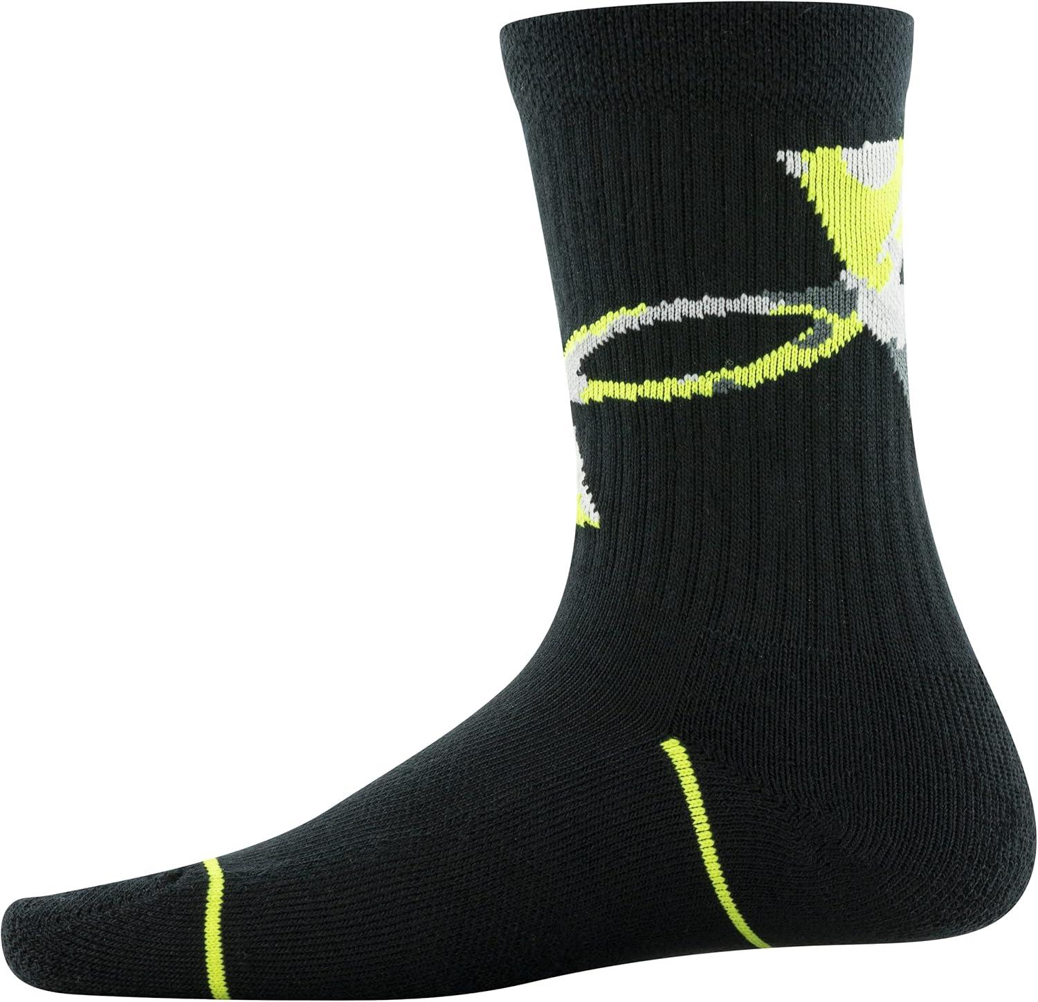 imageUnder Armour unisexchild Phenom Crew Socks 3pairsBlack Yellow Assorted
