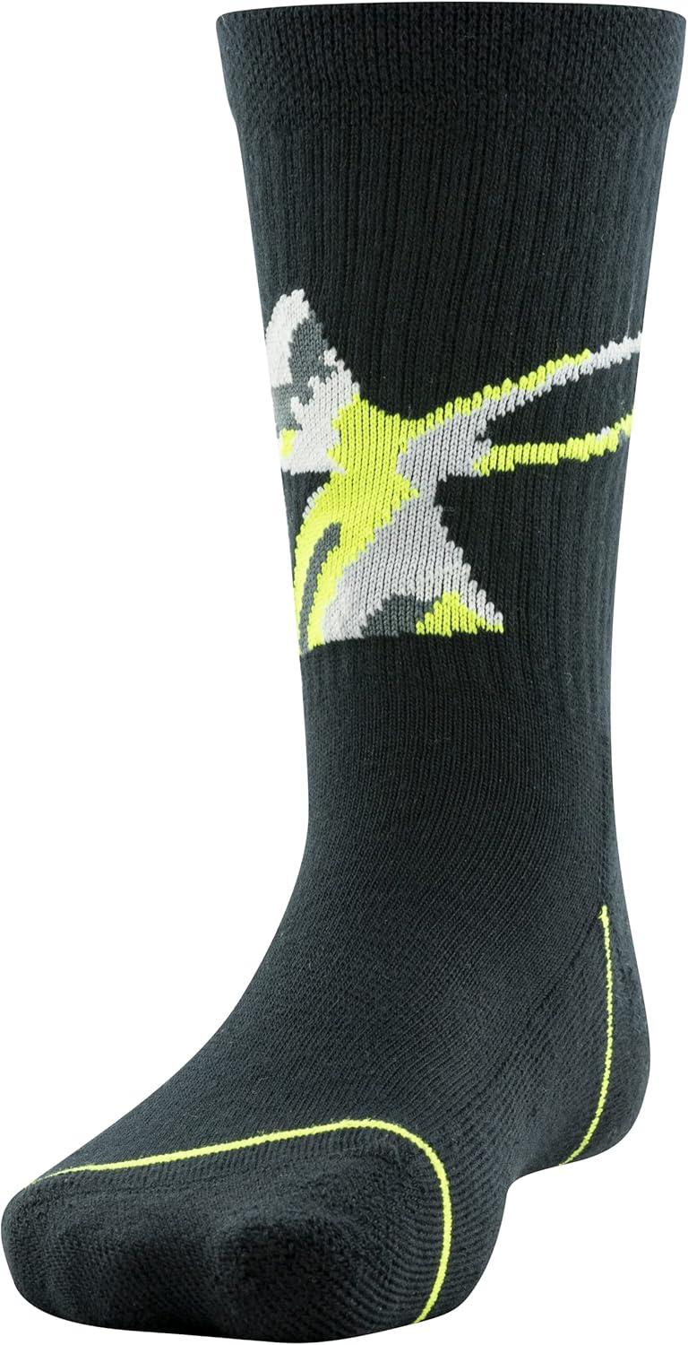 imageUnder Armour unisexchild Phenom Crew Socks 3pairsBlack Yellow Assorted