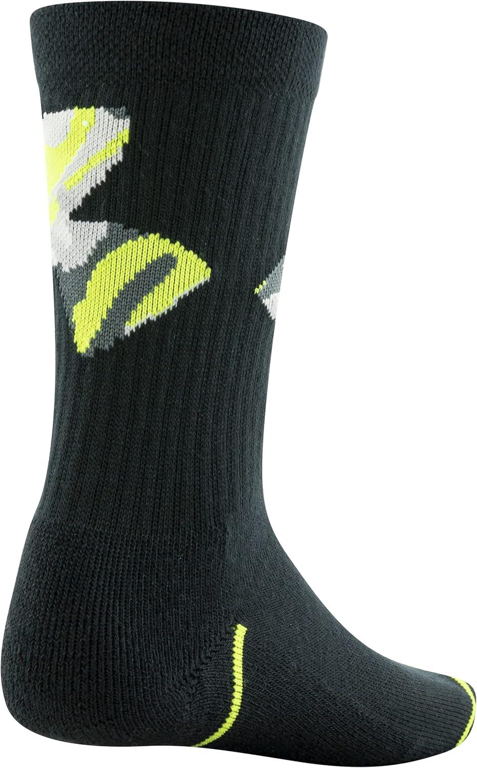 imageUnder Armour unisexchild Phenom Crew Socks 3pairsBlack Yellow Assorted