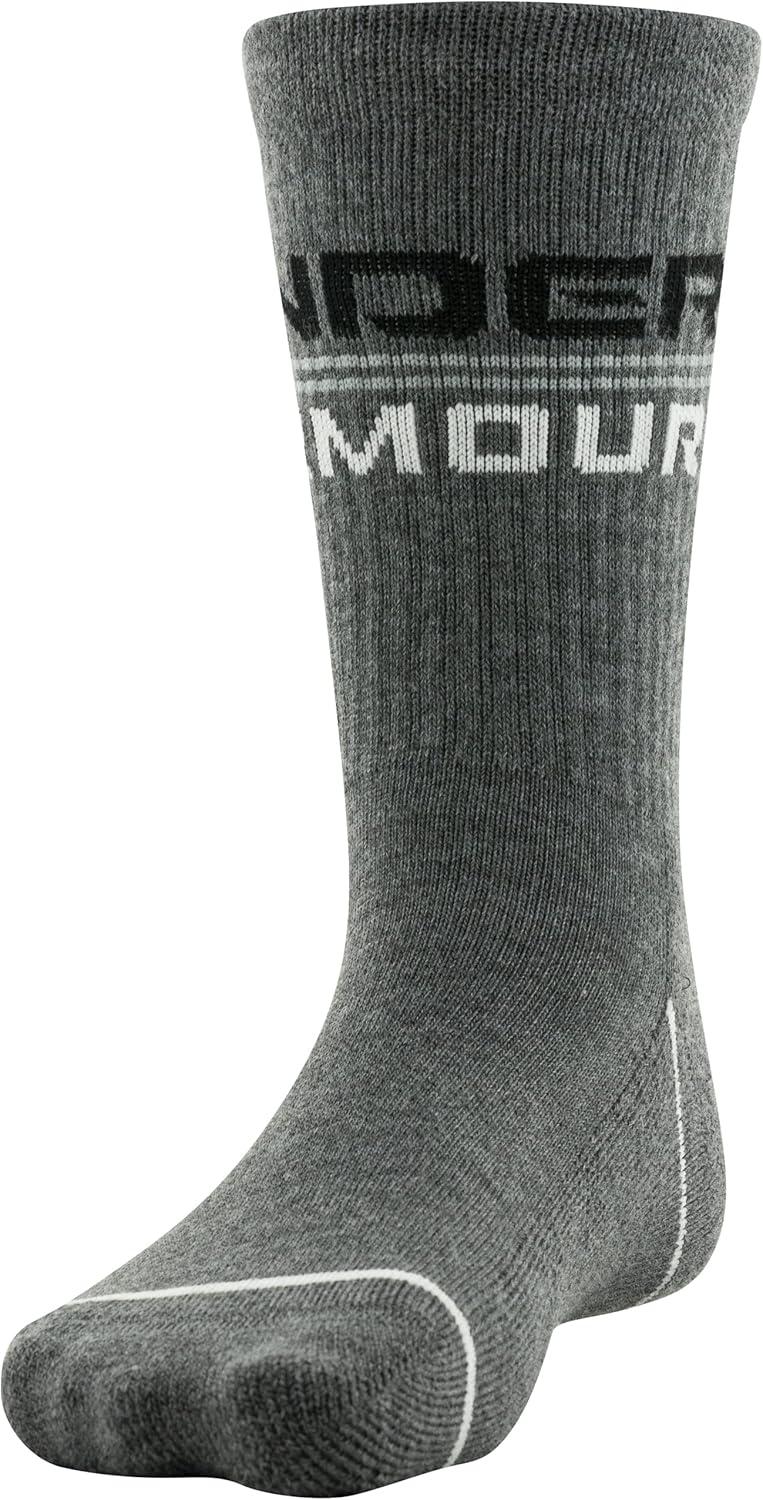 imageUnder Armour unisexchild Phenom Crew Socks 3pairsPitch Gray Assorted