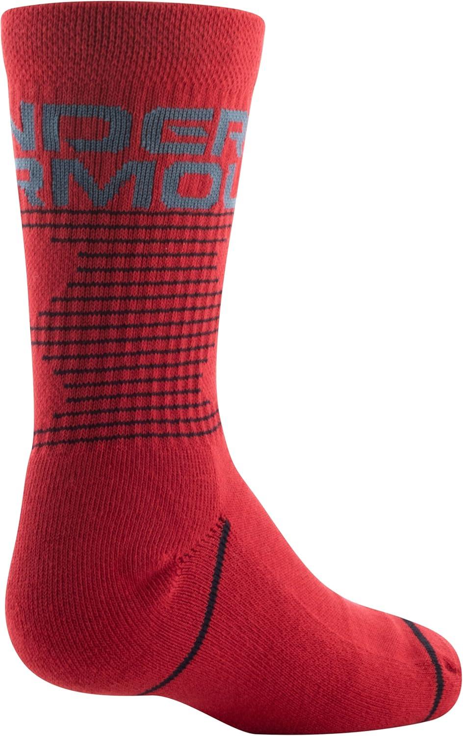 imageUnder Armour unisexchild Phenom Crew Socks 3pairsRedBlack Assorted