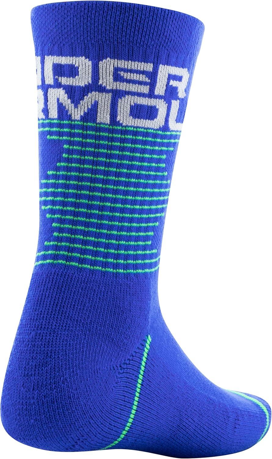 imageUnder Armour unisexchild Phenom Crew Socks 3pairsVersa Blue Assorted