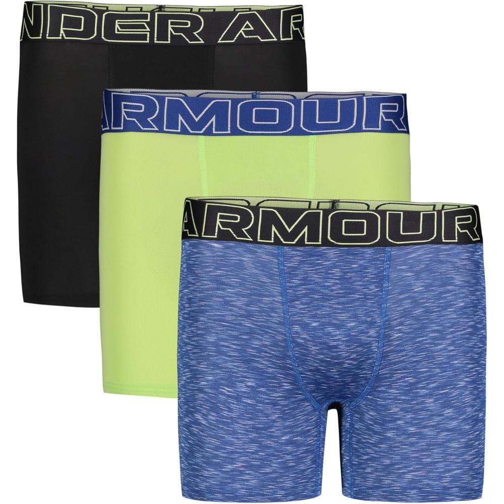imageUnder Armour Boys Big Performance Boxer Briefs Lightweight ampamp Smooth Stretch FitMorphe Green  Three Pack