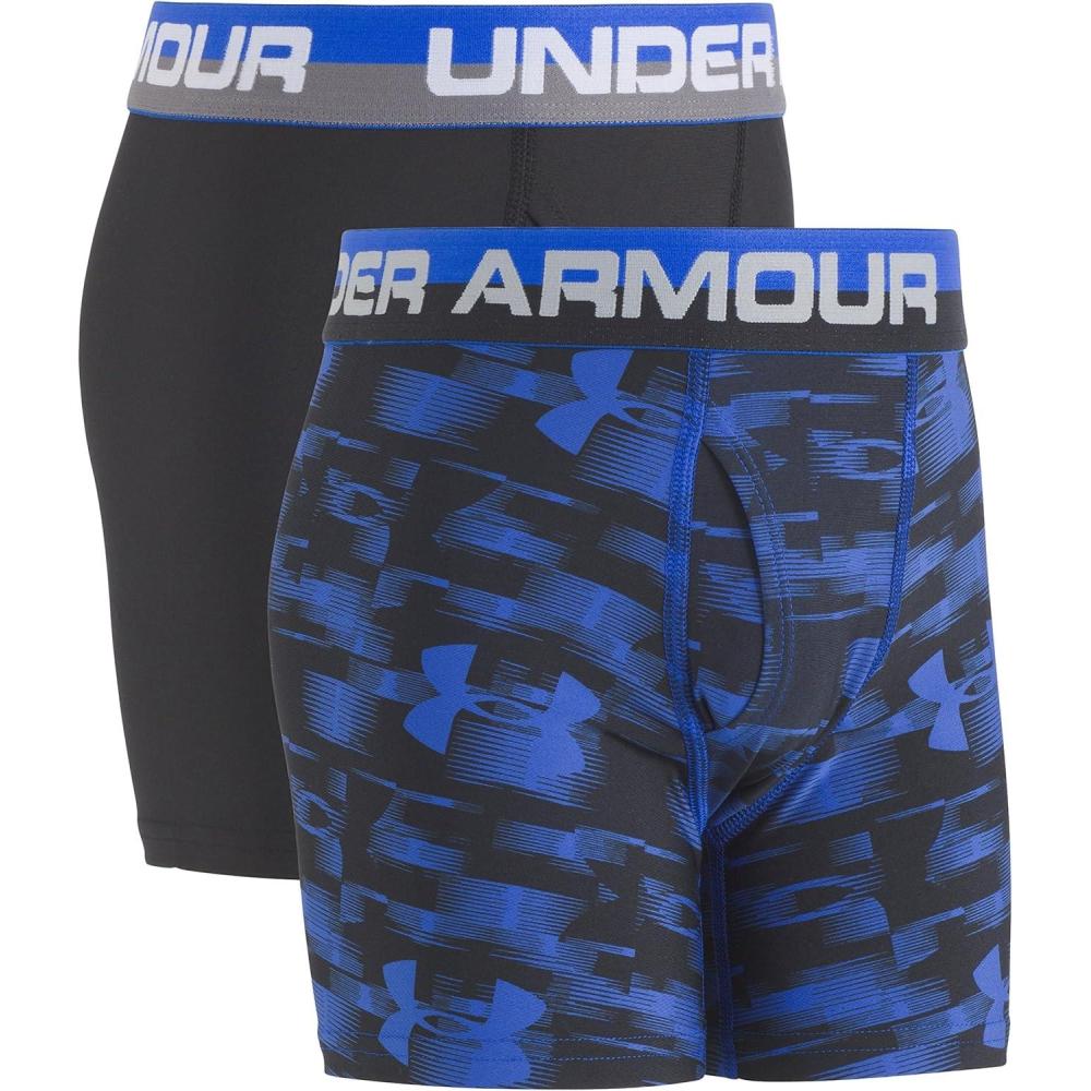 imageUnder Armour Boys Big Performance Boxer Briefs Lightweight ampamp Smooth Stretch FitUltra BlueBlack