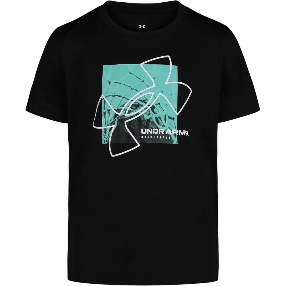 imageUnder Armour Boys Boys Short Sleeve Shirt Crewneck Lightweight and BreathableBasketball  Black