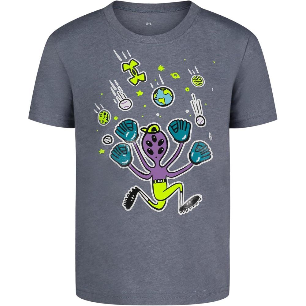 imageUnder Armour Boys Boys Short Sleeve Shirt Crewneck Lightweight and BreathableGravel Alien