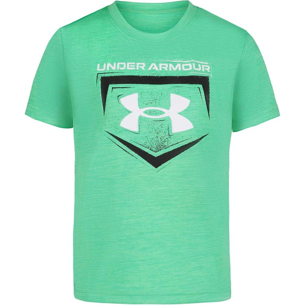 imageUnder Armour Boys Boys Short Sleeve Shirt Crewneck Lightweight and BreathableMatrix Green Homeplate