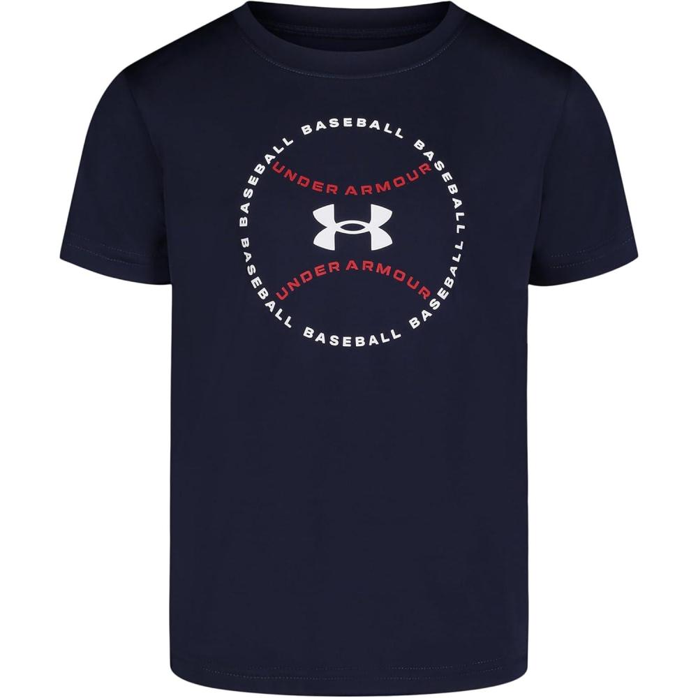 imageUnder Armour Boys Boys Short Sleeve Shirt Crewneck Lightweight and BreathableMidnight Navy Baseball