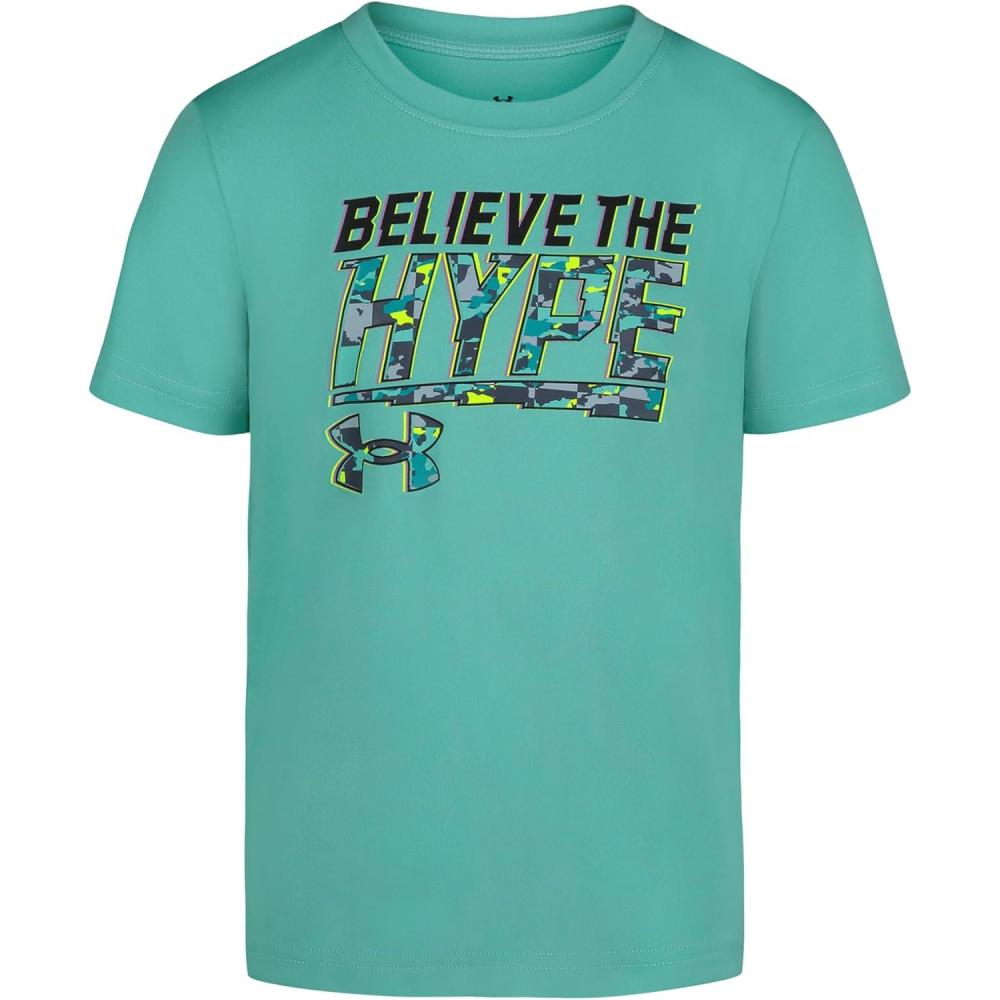 imageUnder Armour Boys Boys Short Sleeve Shirt Crewneck Lightweight and BreathableRadial Turq