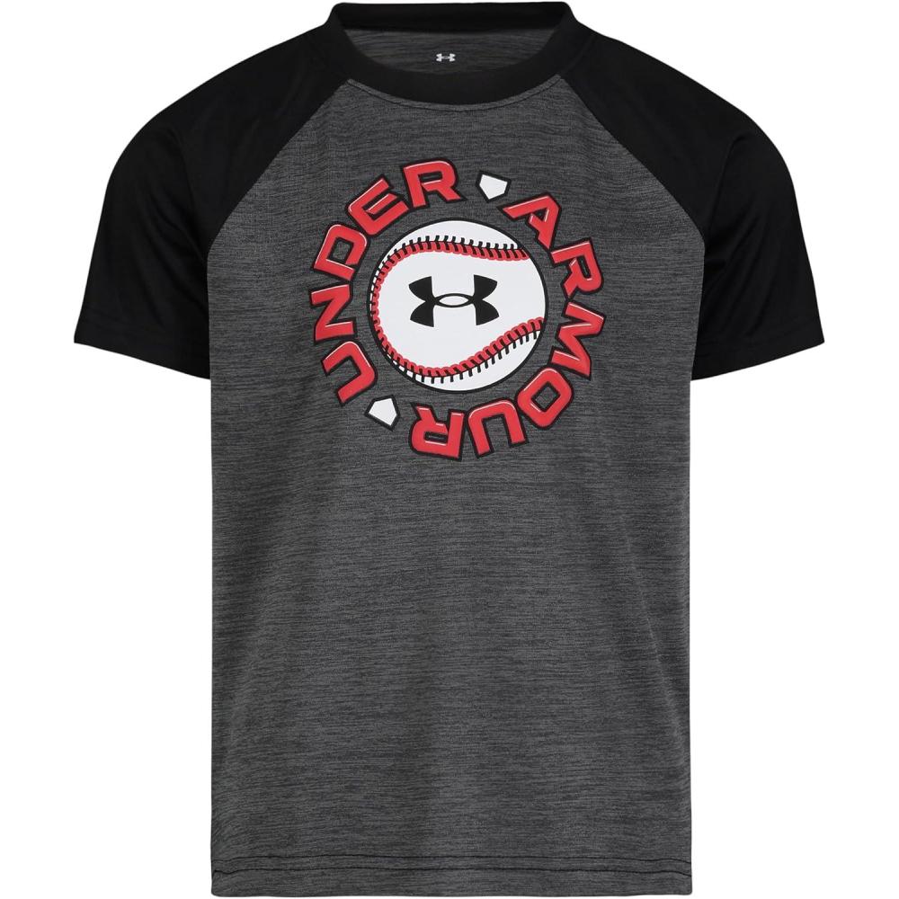 imageUnder Armour Boys Boys Short Sleeve Shirt Crewneck Lightweight and BreathableRaglan Black