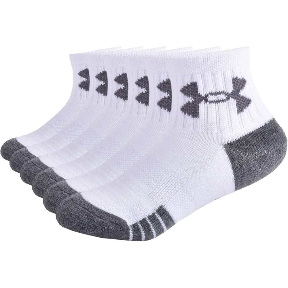 imageUnder Armour Boys Multi Pack Quarter SockWhite Grey Band