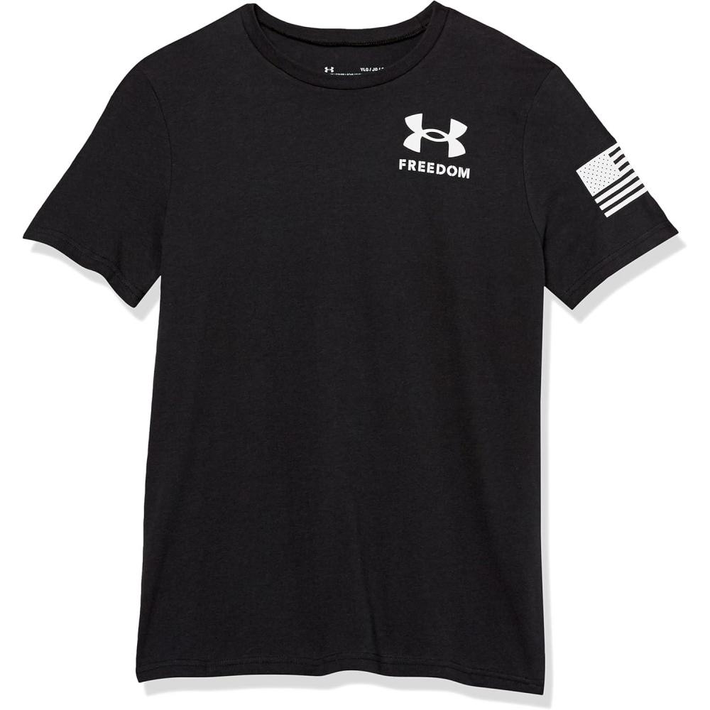 imageUnder Armour Boys New Freedom Flag TShirt002 Black   White
