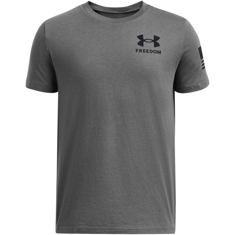 imageUnder Armour Boys New Freedom Flag TShirt025 Castlerock   Black
