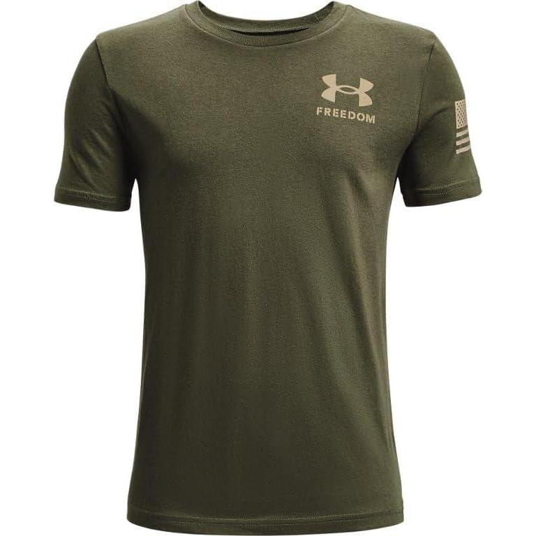 imageUnder Armour Boys New Freedom Flag TShirtMarine Od Green 390Black