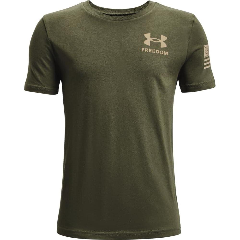 imageUnder Armour Boys New Freedom Flag TShirtMarine Od Green 390Desert Sand