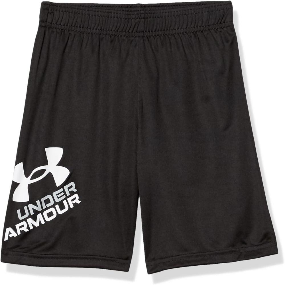 imageUnder Armour Boys Prototype Short Elastic Waistband Soft ampamp ComfortableBlackWhite S21