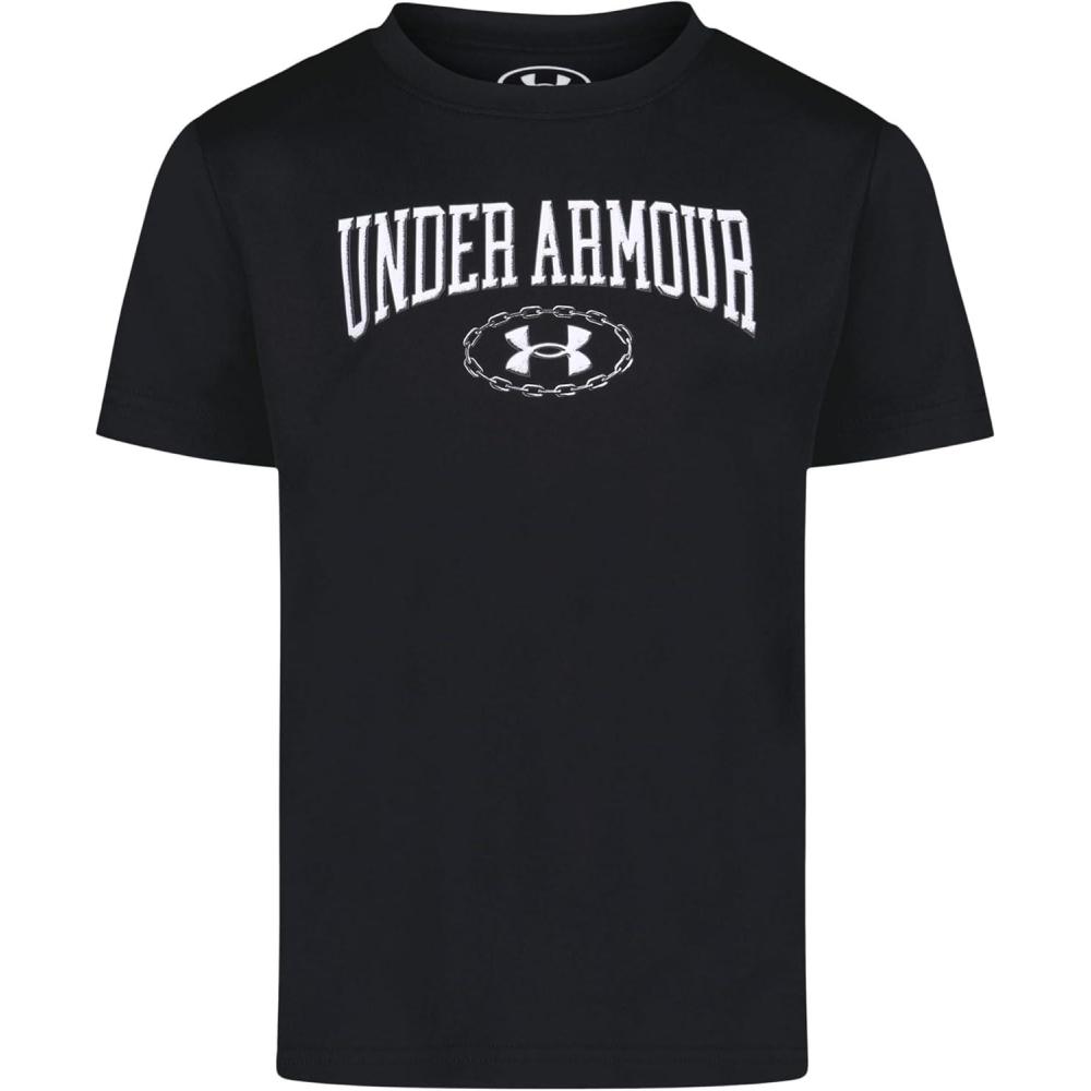 imageUnder Armour Boys Shirt Crewneck Lightweight and BreathableBlack Tech Wordmark
