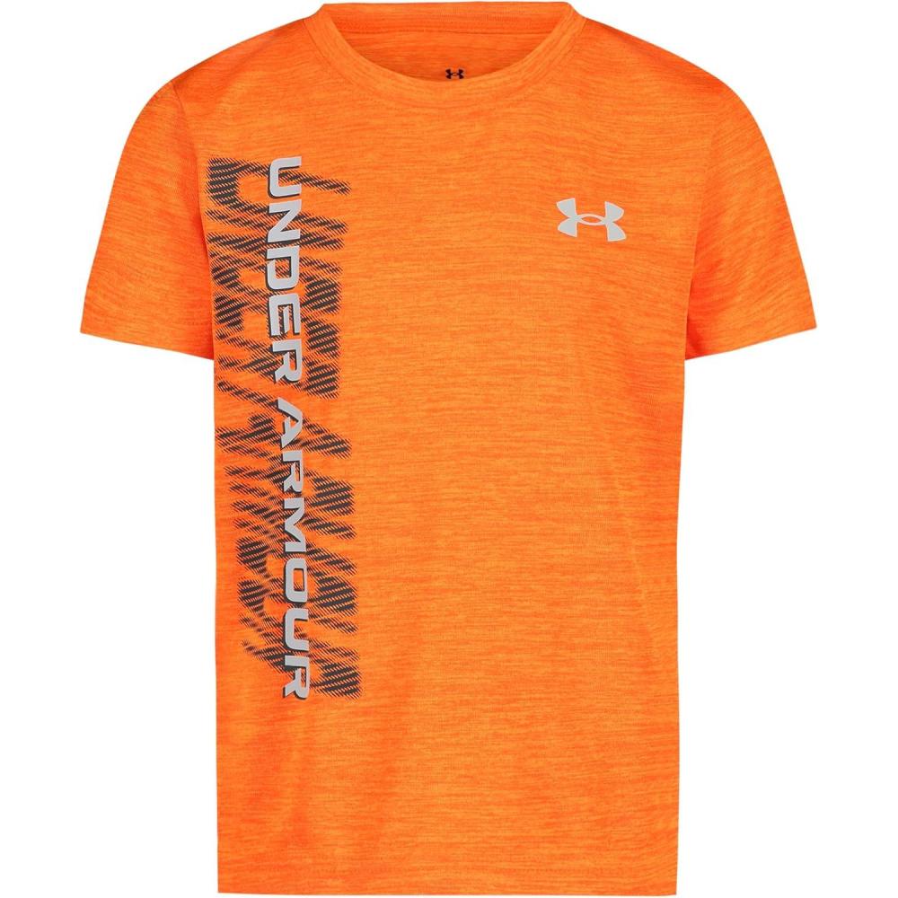imageUnder Armour Boys Shirt Crewneck Lightweight and BreathableBlaze Orange Wordmark