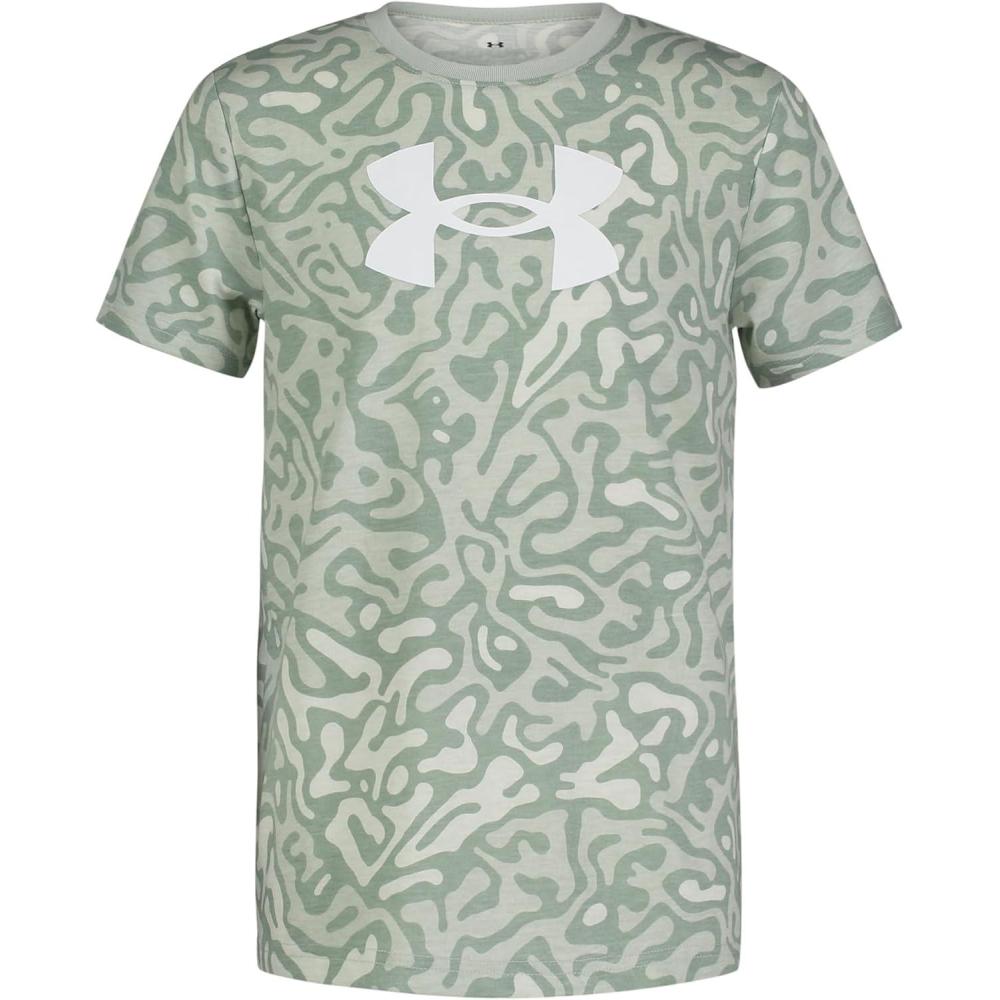 imageUnder Armour Boys Shirt Crewneck Lightweight and BreathableHydro Green Bio Test Logo Tee