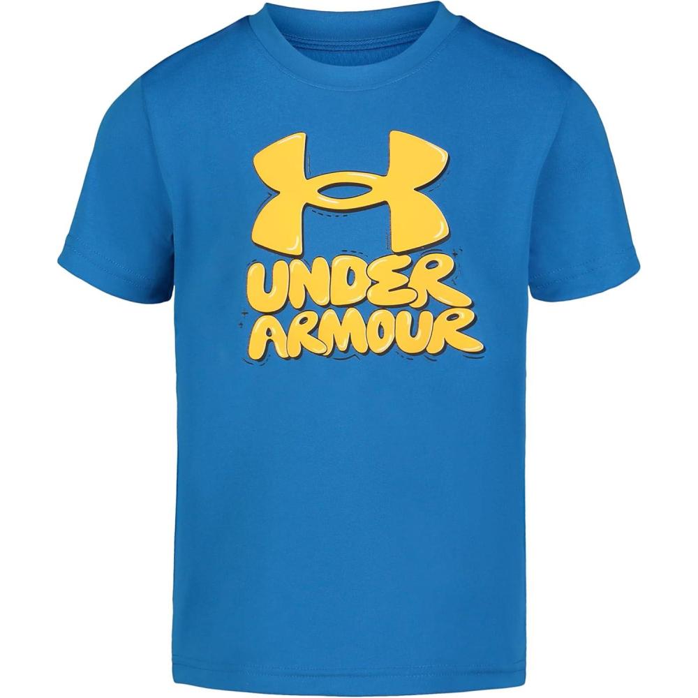 imageUnder Armour Boys Shirt Crewneck Lightweight and BreathablePhoton Blue Bubble
