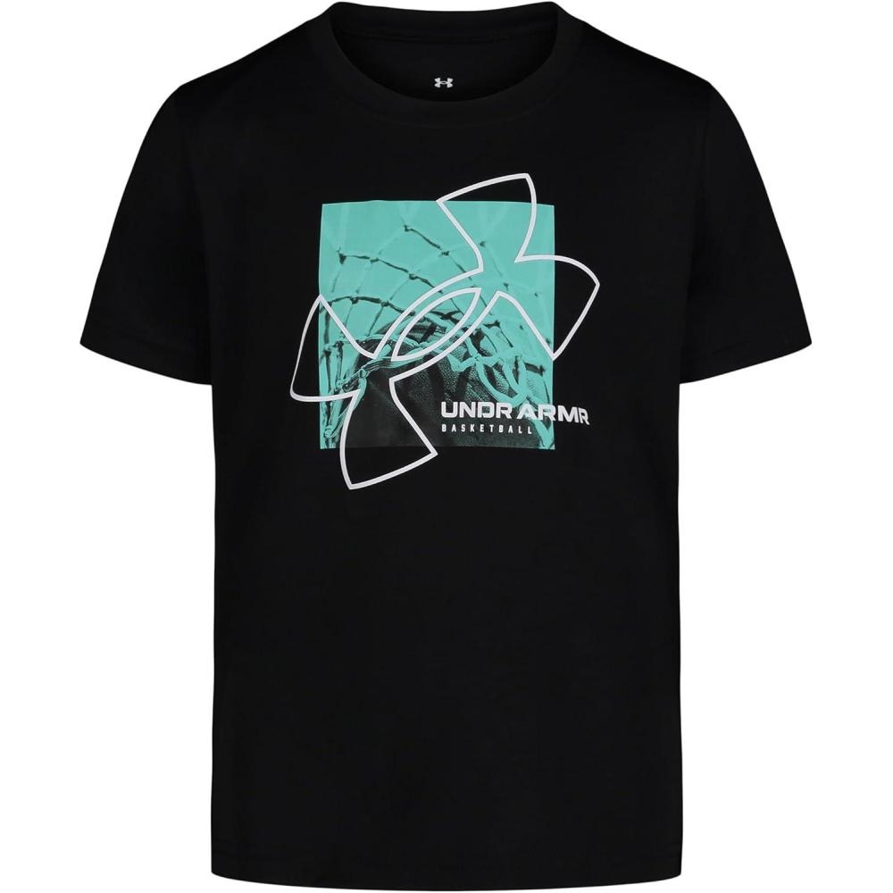 imageUnder Armour Boys Short Sleeve Shirt Crewneck Lightweight and BreathableBasketball  Black