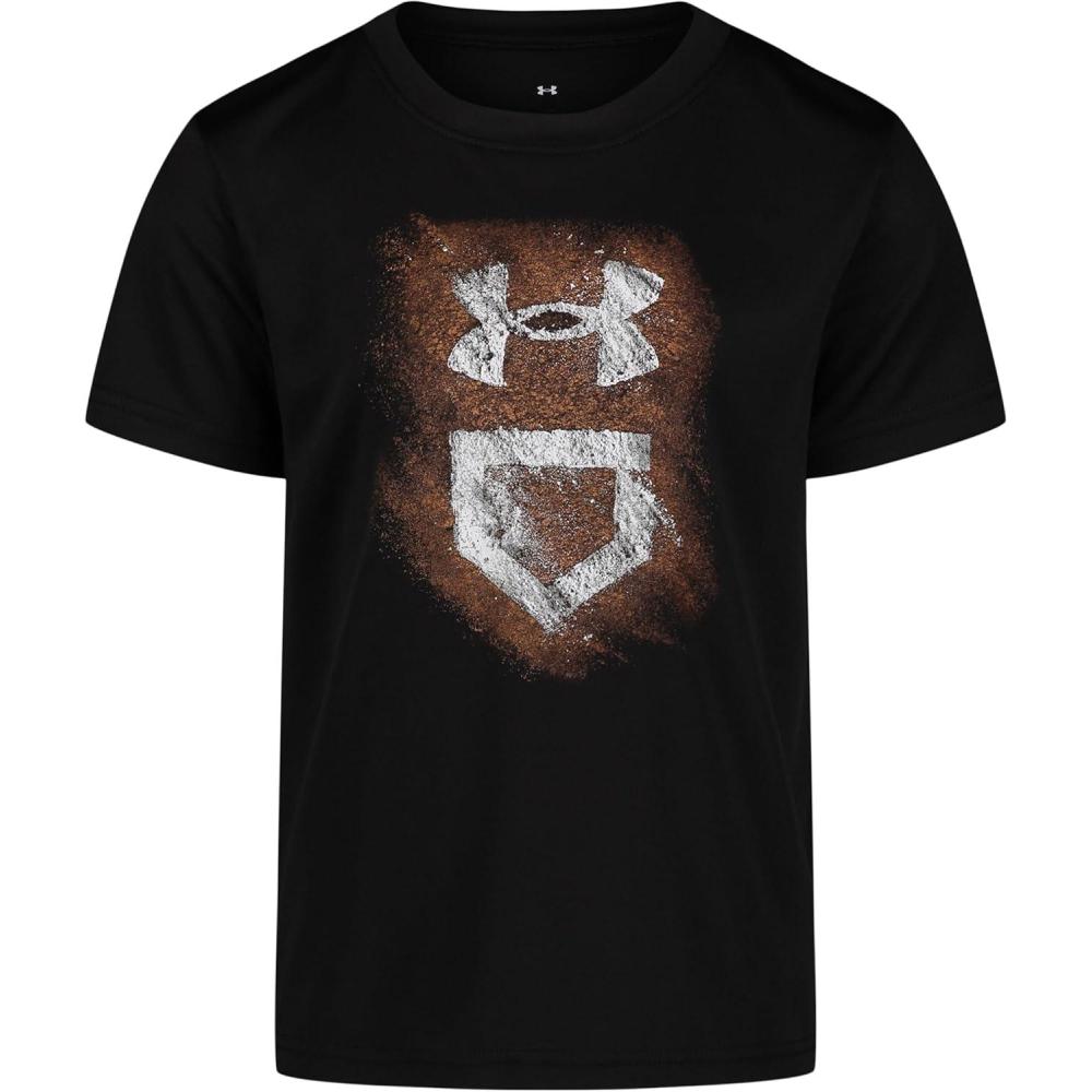 imageUnder Armour Boys Short Sleeve Shirt Crewneck Lightweight and BreathableBlack Homeplate