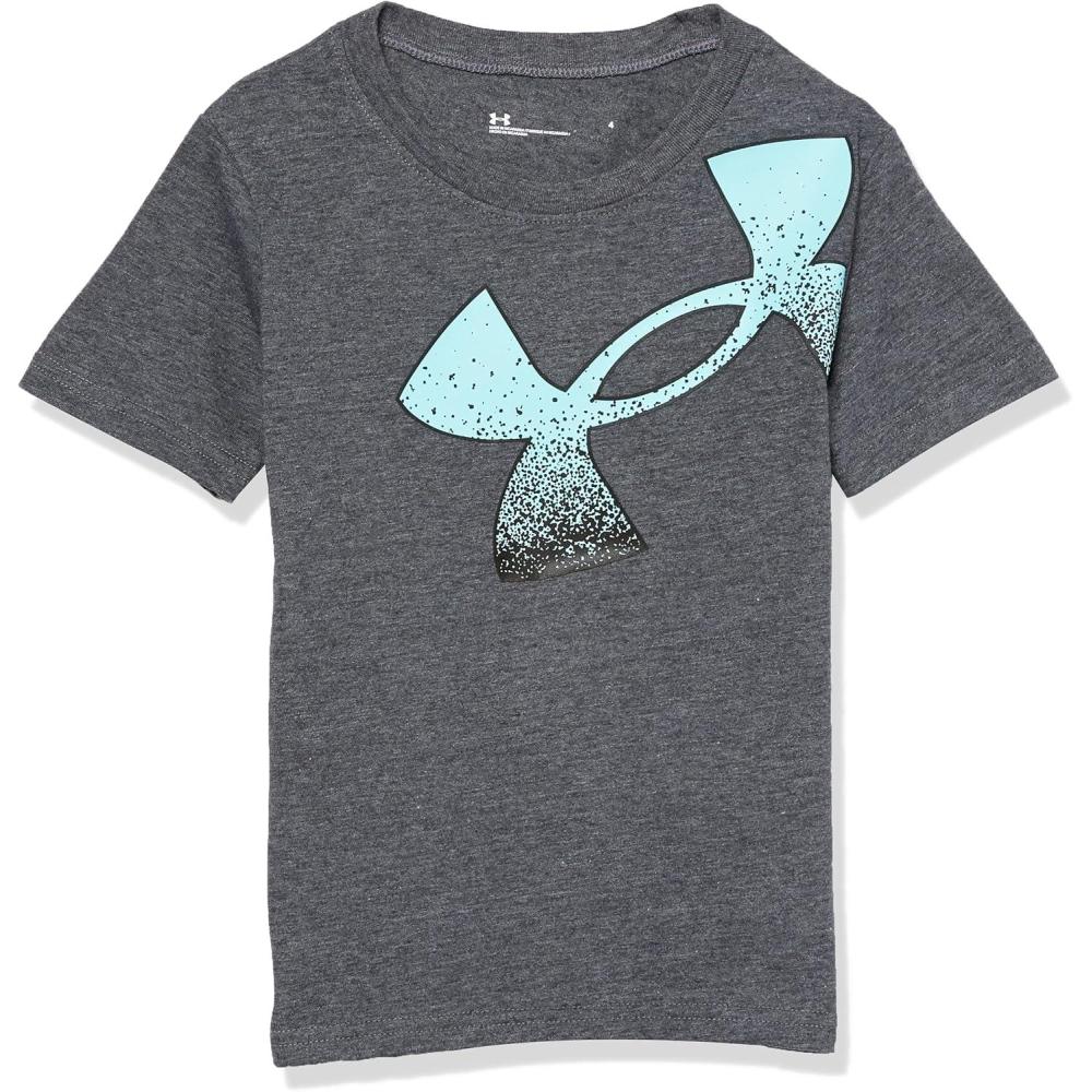 imageUnder Armour Boys Short Sleeve Shirt Crewneck Lightweight and BreathableBlack Splatter