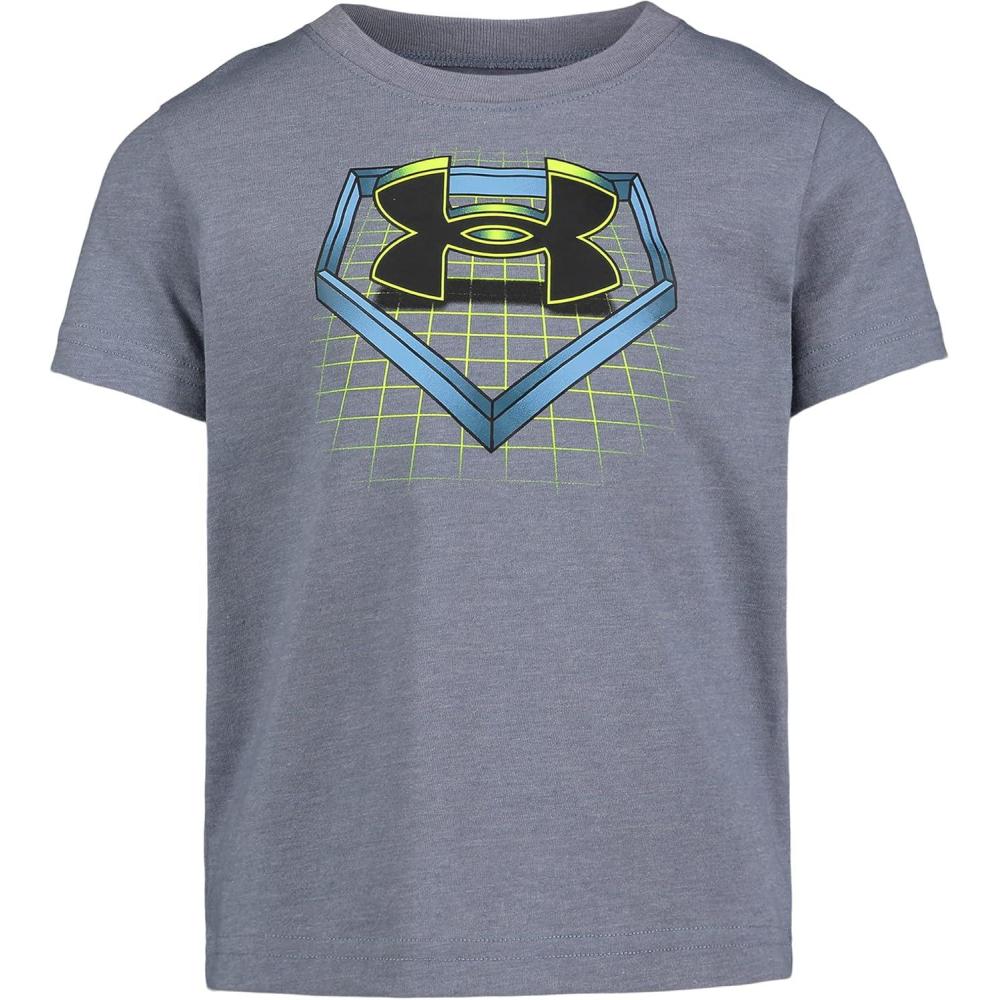 imageUnder Armour Boys Short Sleeve Shirt Crewneck Lightweight and BreathableGravel Cyber Dome