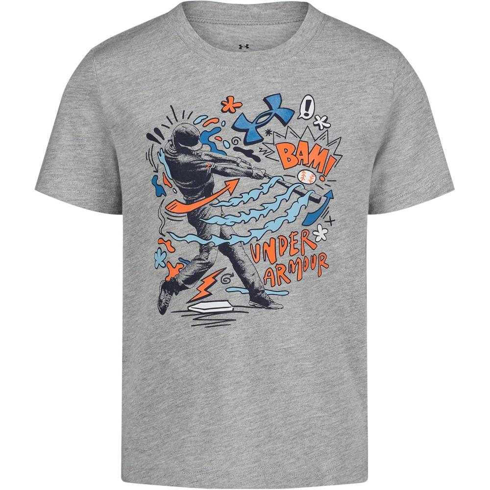 imageUnder Armour Boys Short Sleeve Shirt Crewneck Lightweight and BreathableGray Doodle